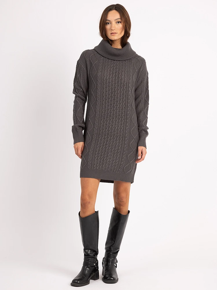 jordana cowl neck knee length dress