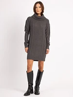 jordana cowl neck knee length dress