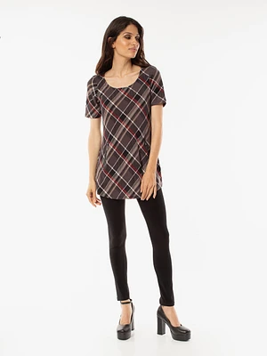 short sleeve semi-fitted tunic