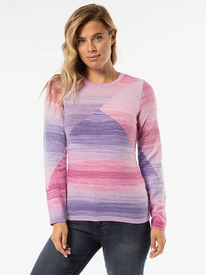 Long-sleeve semi-fitted pullover sweater