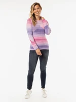 Long-sleeve semi-fitted pullover sweater