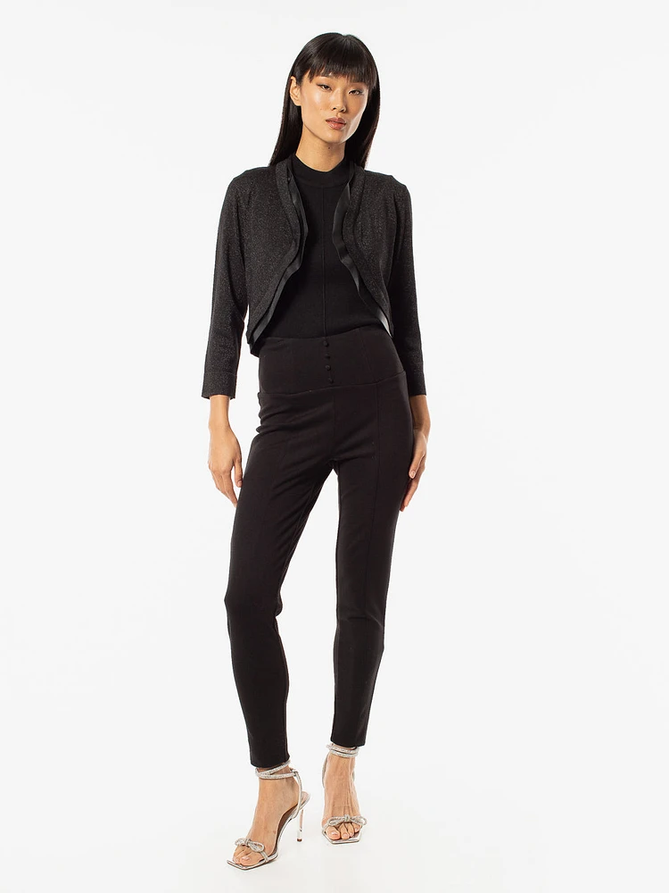 Pantalon droit ajusté en tricot à enfiler