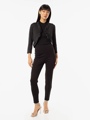 Pantalon droit ajusté en tricot à enfiler