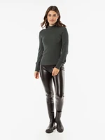 Long-sleeve semi-fitted pullover sweater