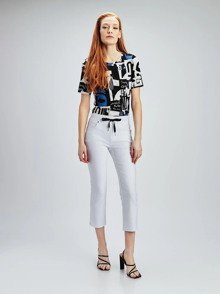 Straight fitted pull-on capri
