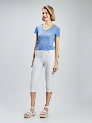 Skinny fitted pull-on capri