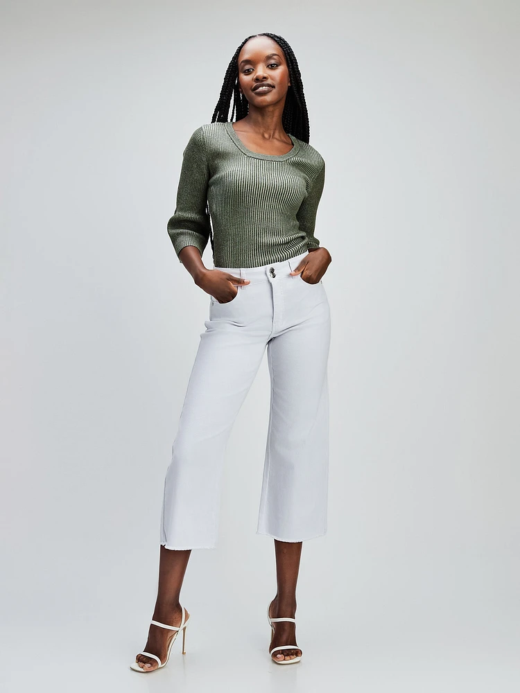 High waist wide-leg jean