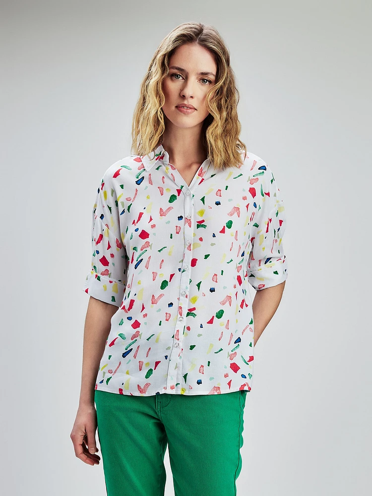 Blouse à manches courtes avec boutons