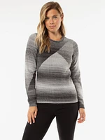 Long-sleeve semi-fitted pullover sweater