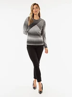 Long-sleeve semi-fitted pullover sweater