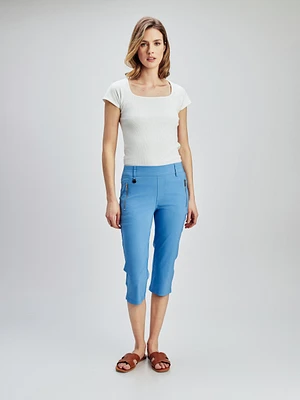 Straight fitted pull-on capri