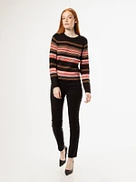 Long-sleeve semi-fitted pullover sweater