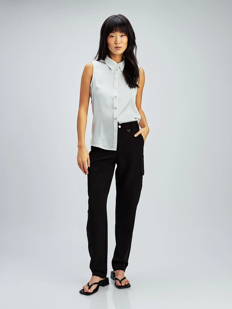 Blouse sans manches avec boutons