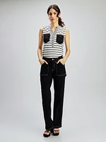 High waist wide-leg jean