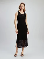 Maxi straight knit dress
