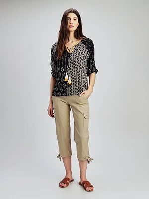 Blouse ample à manches 3/4