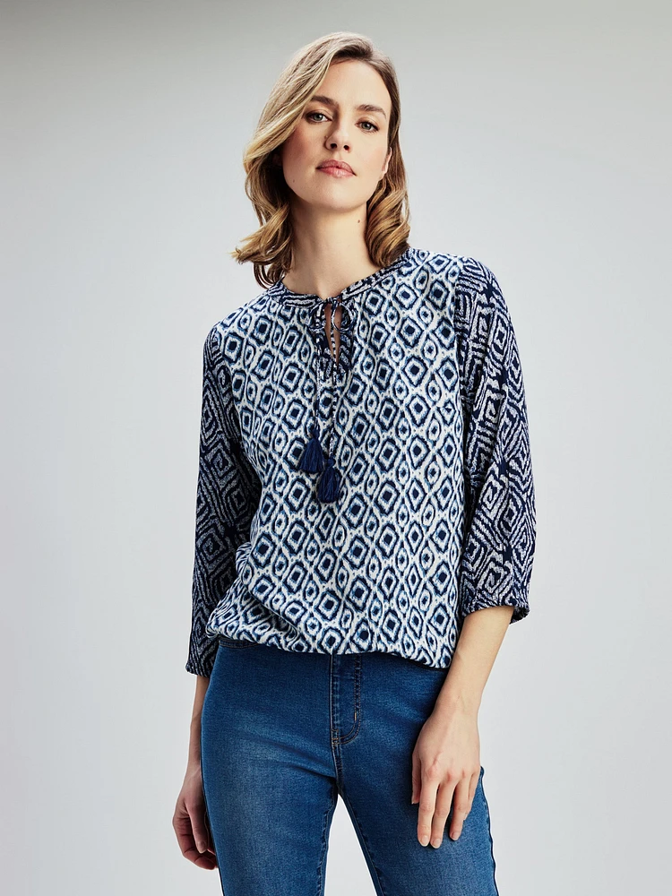 Blouse ample à manches 3/4