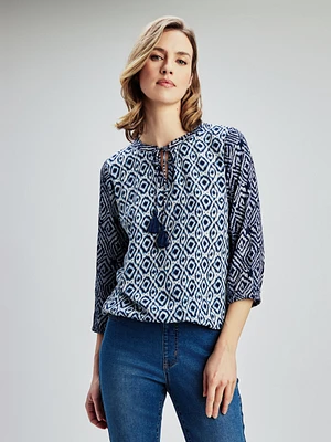 Blouse ample à manches 3/4