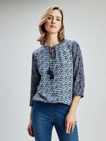 Blouse ample à manches 3/4