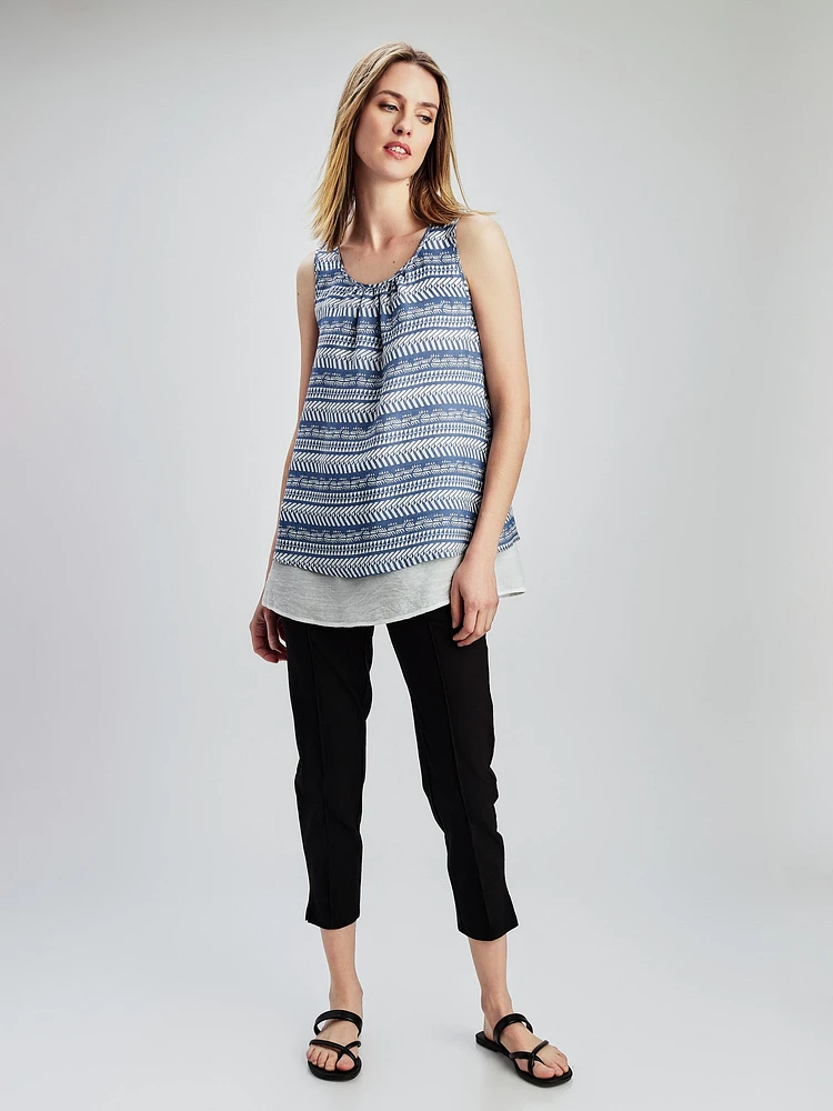 Sleeveless flared tunic