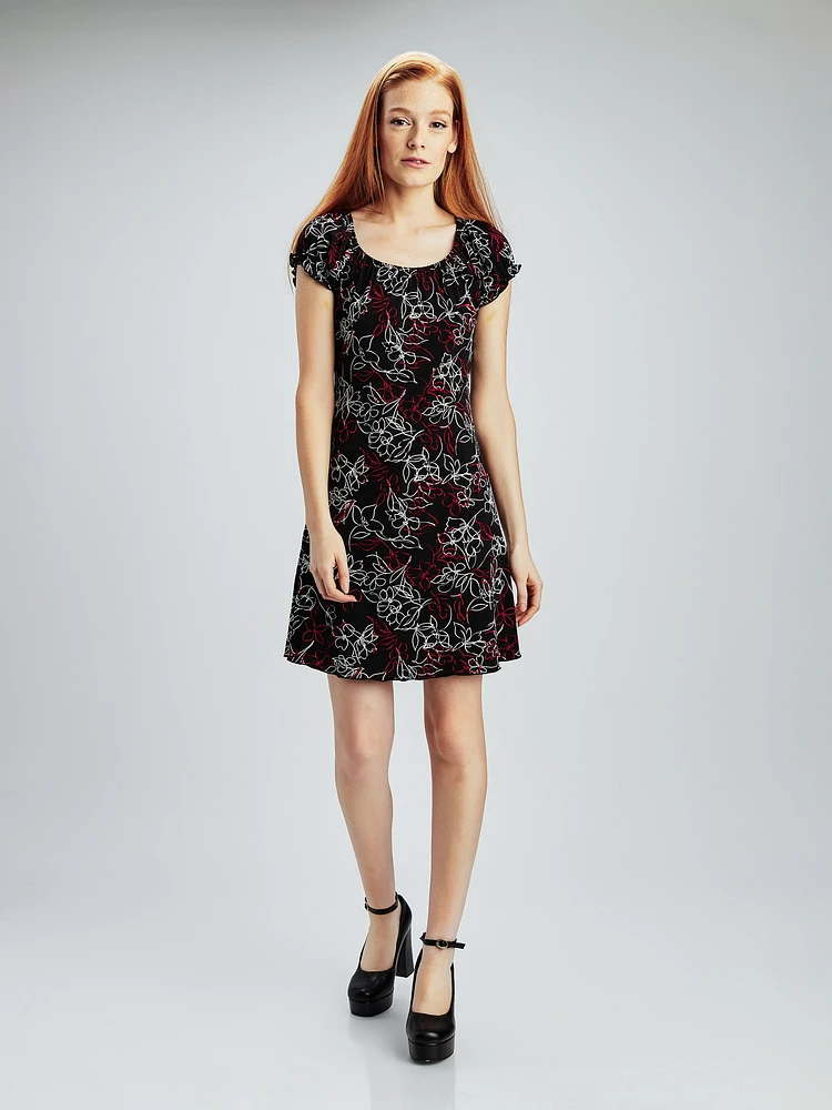 Short flared knit dress