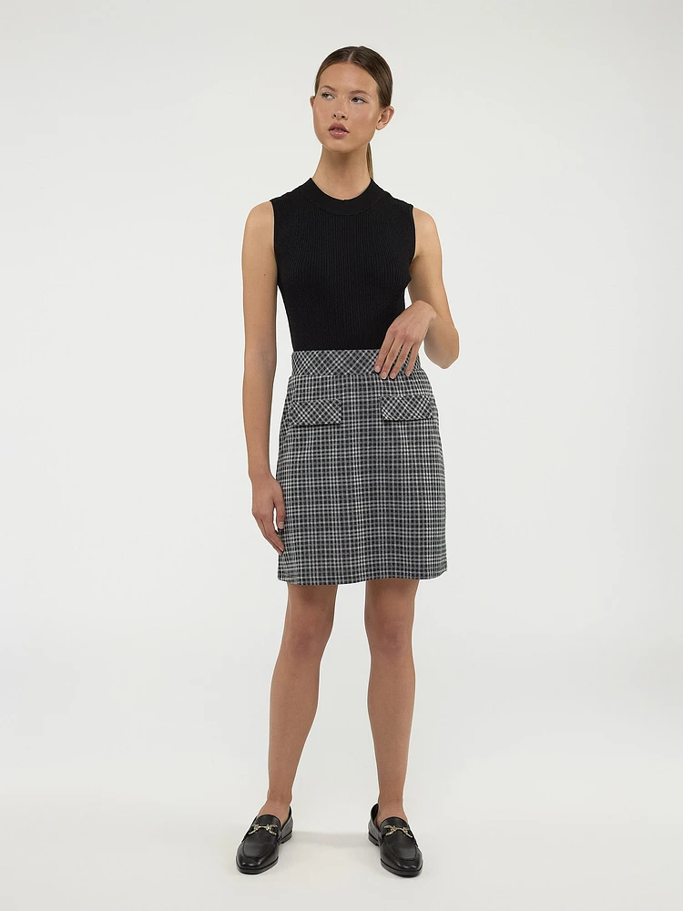 Knit short A line knit skirt
