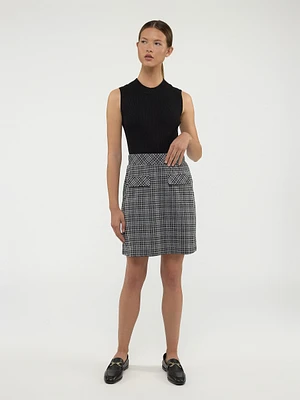 Knit short A line knit skirt