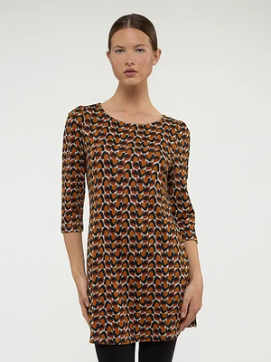 3/4-sleeve semi-fitted tunic
