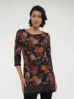 3/4-sleeve semi-fitted tunic