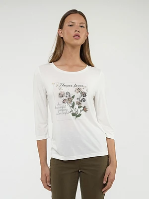 3/4-sleeve semi-fitted t-shirt