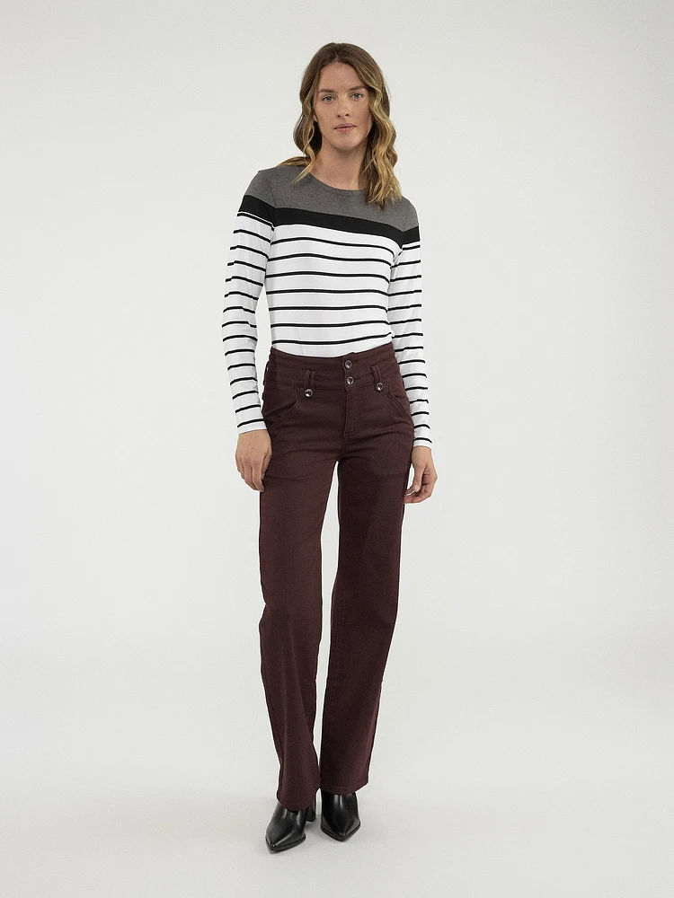 High waist wide-leg pant