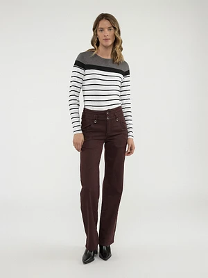 High waist wide-leg pant