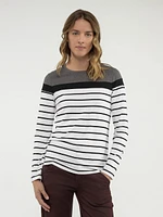 Long-sleeve semi-fitted t-shirt