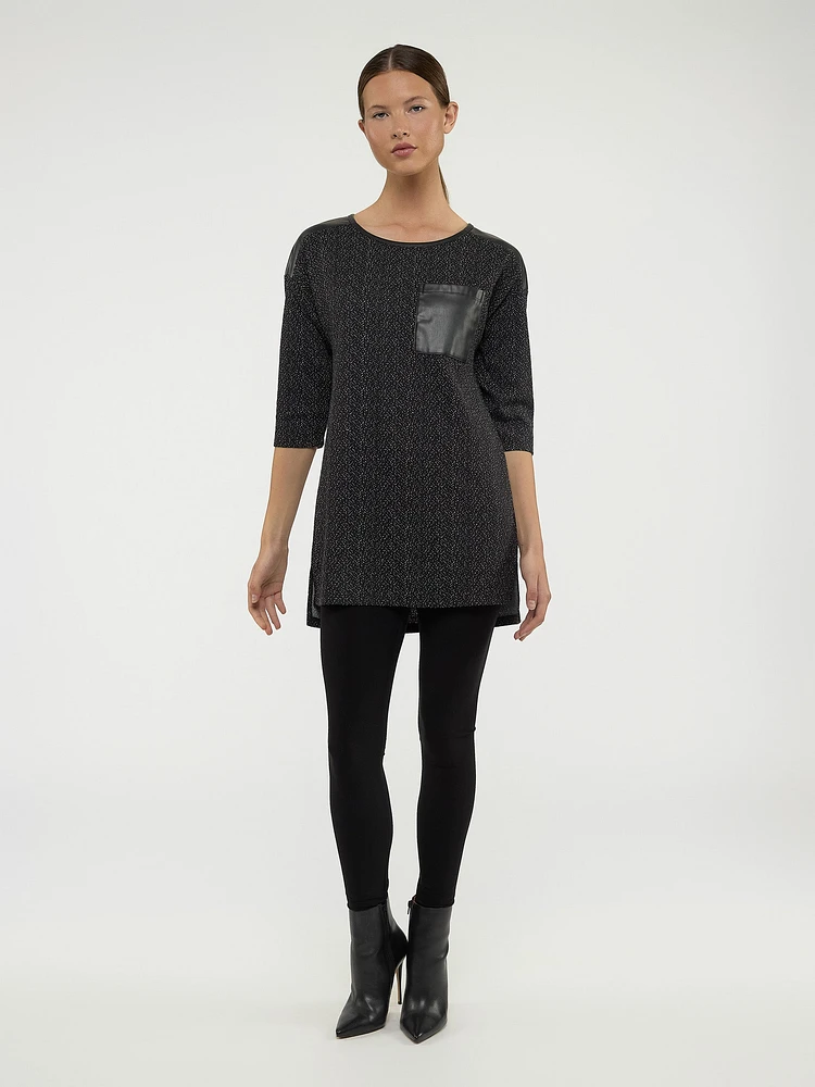 3/4-sleeve semi-fitted tunic