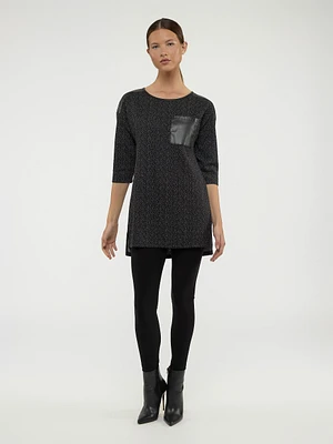 3/4-sleeve semi-fitted tunic