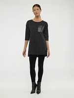 3/4-sleeve semi-fitted tunic