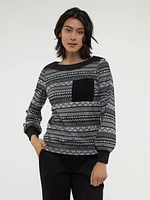 Long-sleeve semi-fitted t-shirt
