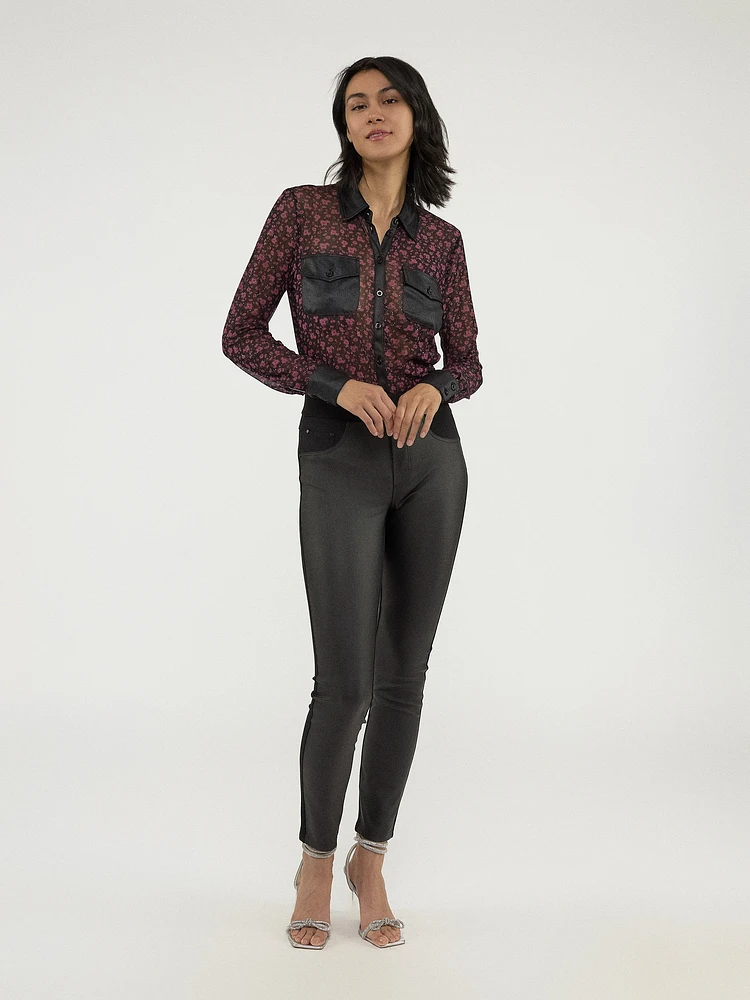 Pantalon étroit ajusté à enfiler