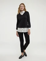 Long-sleeve semi-fitted t-shirt