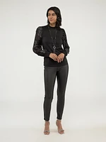 Long-sleeve semi-fitted t-shirt