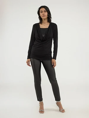 Long-sleevesemi-fitted knit tunic