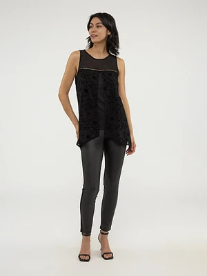 Sleeveless flared tunic