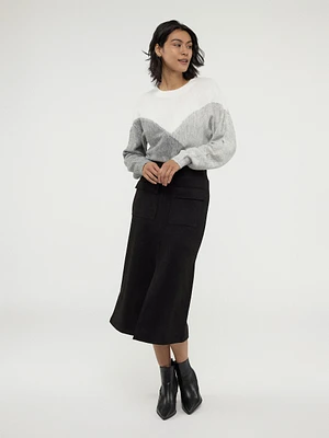 A line long knit skirt