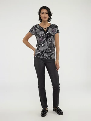 Long-sleeve semi-fitted t-shirt