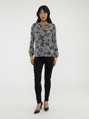 Long-sleeve semi-fitted t-shirt