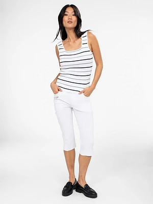 Skinny fitted pull-on capri