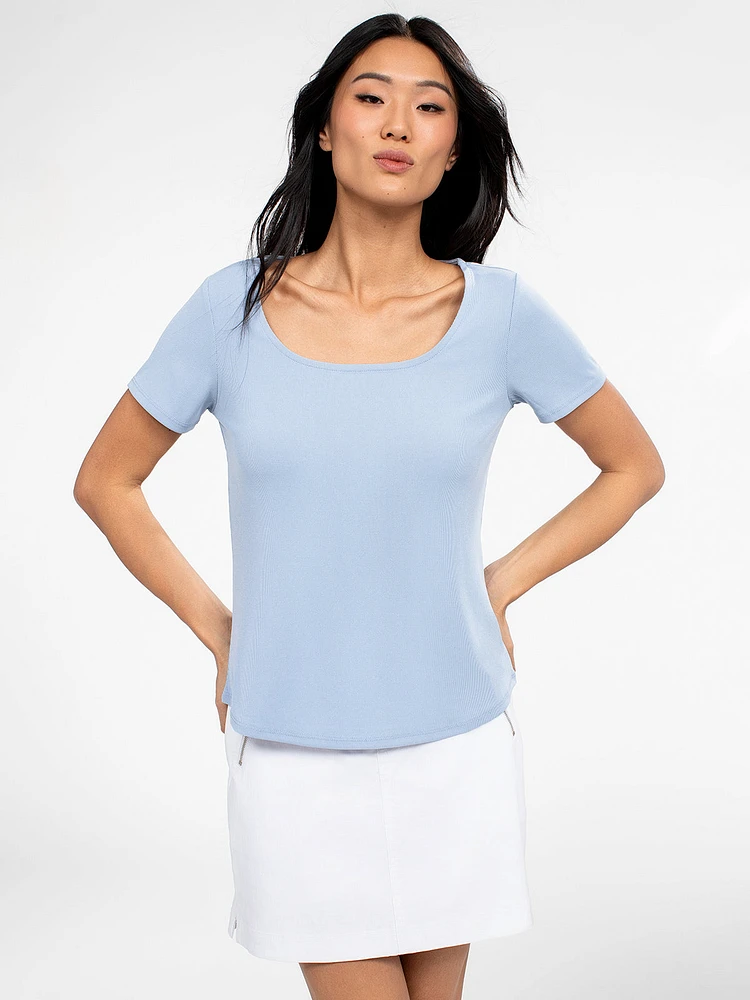 T-shirt ajusté à manches courtes
