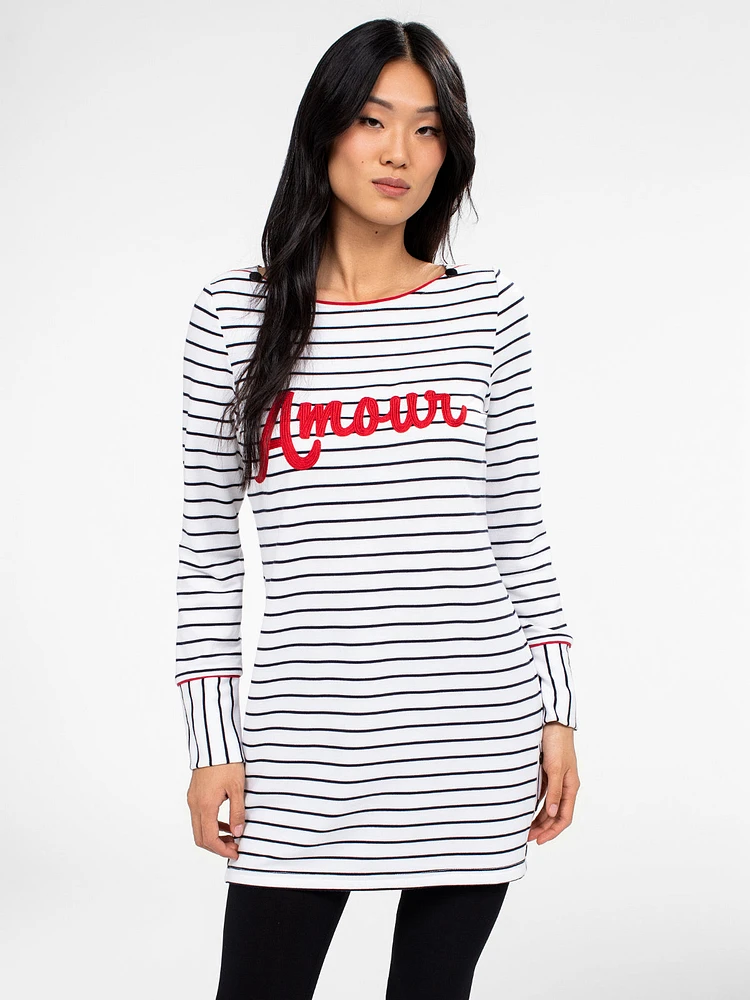 Long-sleevesemi-fitted knit tunic