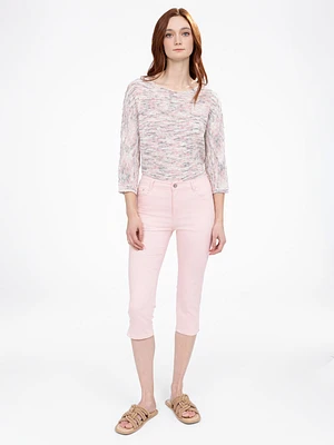Fitted skinny denim capri