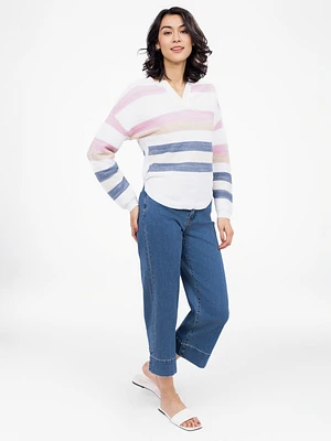 Long-sleeve loose pullover sweater